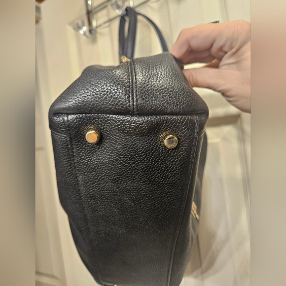 Coach edie black leather handbag shoulderbag purse - Picture 13 of 16